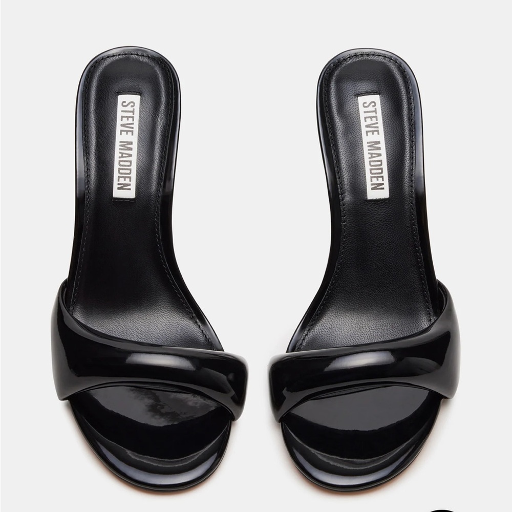 Steve Madden Kieran Black Patent Heels/Mules